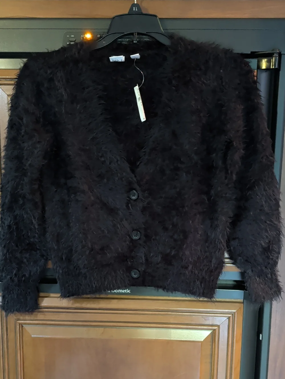 GAP Black Fuzzy Button-Up Kids Cardigan